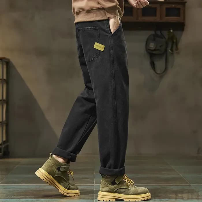 Jean Noir pour Homme, Pantalon Sarouel en Denim