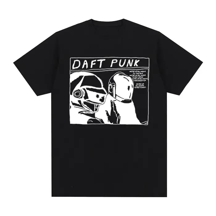 T-shirt en coton pour hommes et femmes, vêtements de musique électronique française, Daft Punk Vinta