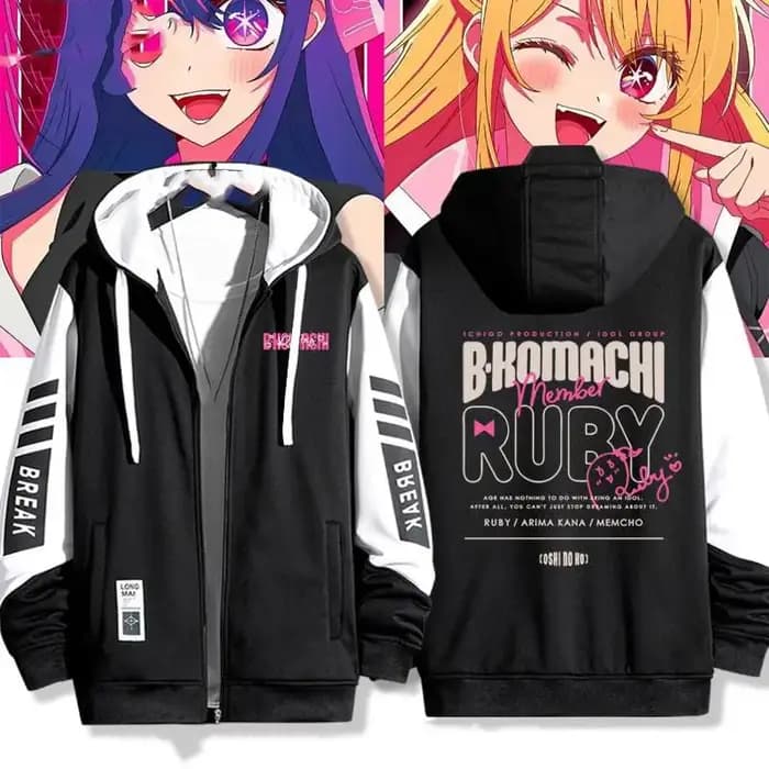 Anime OSHI NO KO série sweat à capuche zippé manteau hommes