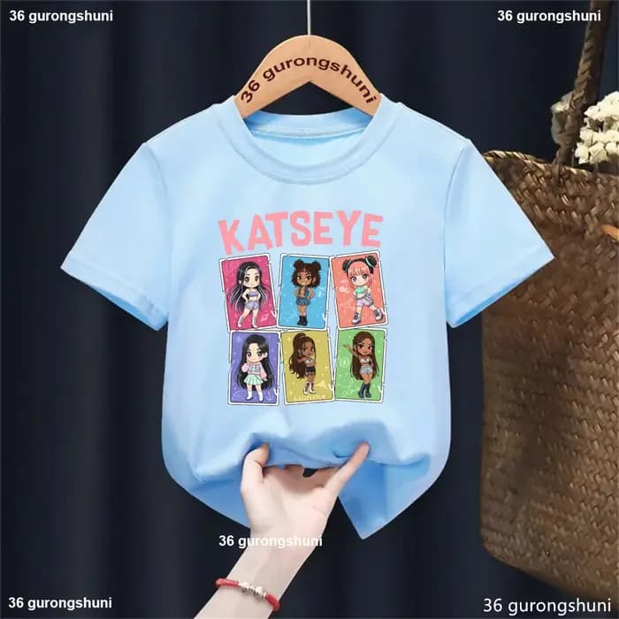 KATSEYE T-Shirt de chanteur de musique garçons/filles à manches courtes mignon enfants