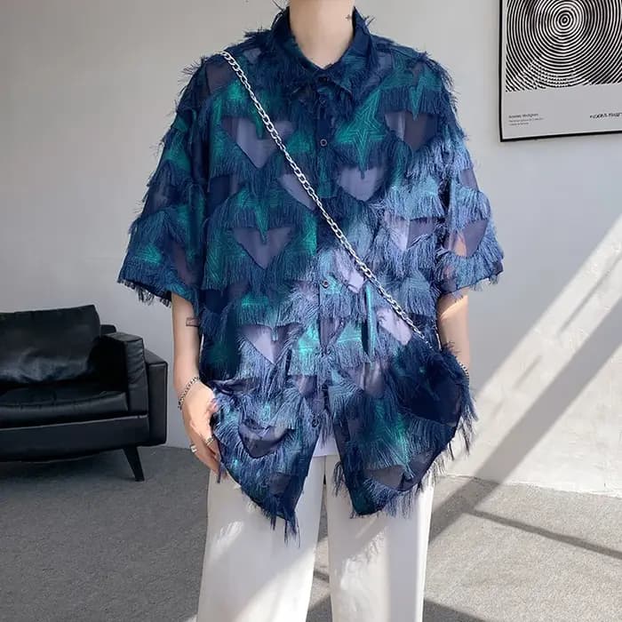 Chemise à pampilles à manches courtes pour hommes