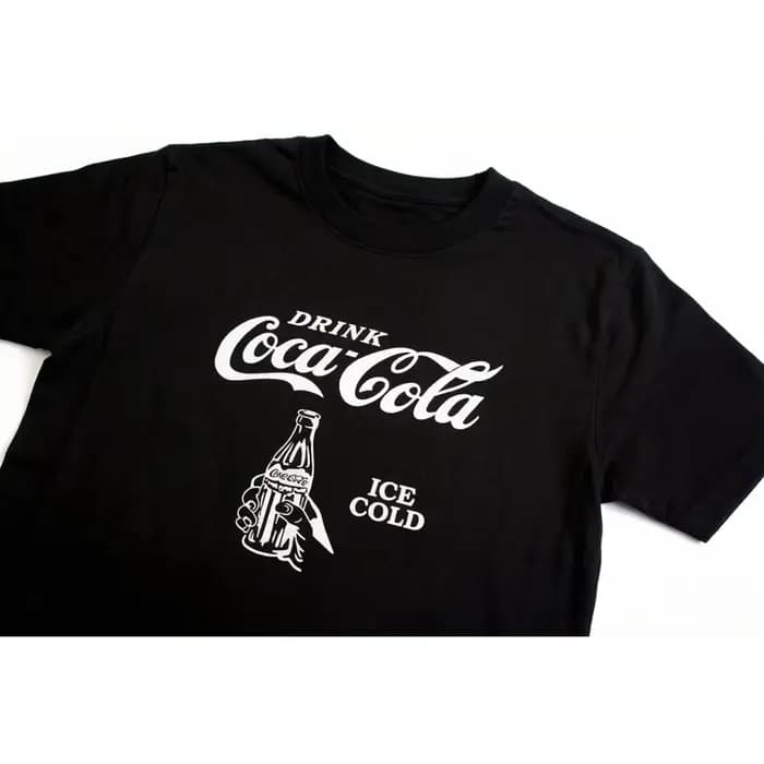 T-shirt unisexe à manches courtes en coton Coca-Cola, haut décontracté d'été, col rond, imprimé, mot