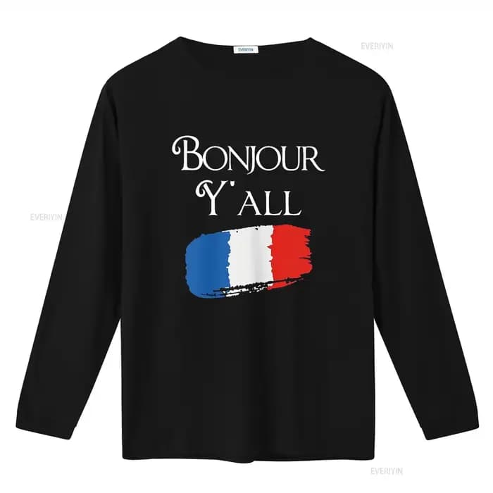 Bonjour Y tout drôle drapeau français t-shirt France amant vintage lavé homme mode décontracté élégant respirant unisexe polyvalent