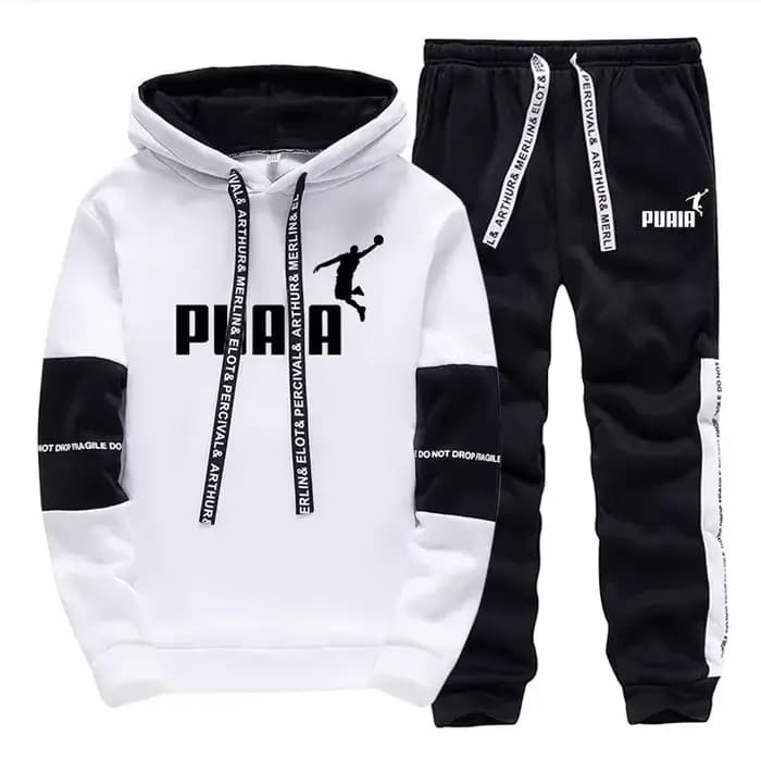 Ventes Flash : Survêtement Homme Imprimé Décontracté – Sweat à Capuche et Pantalon Sportswear pour Activités de Plein