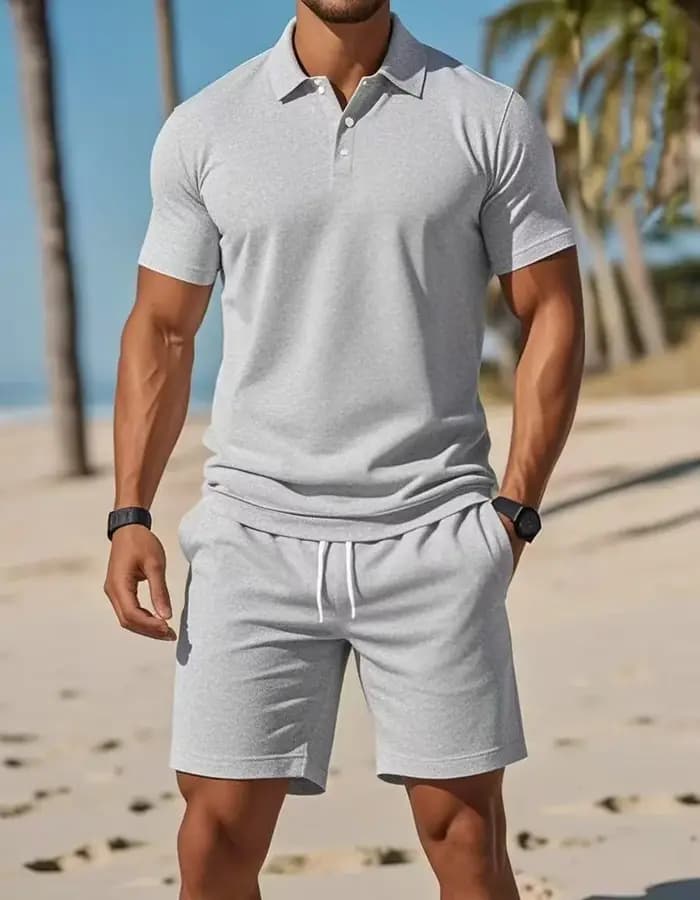 Ensemble T-shirt à manches courtes et short de sport pour homme 2026 – Tenue décontractée et tendance pour l'été