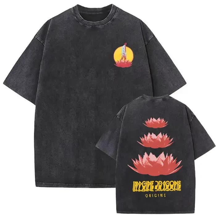 T-shirt vintage délavé Rock Band Imagine Dragons Live in Vegas pour hommes et femmes