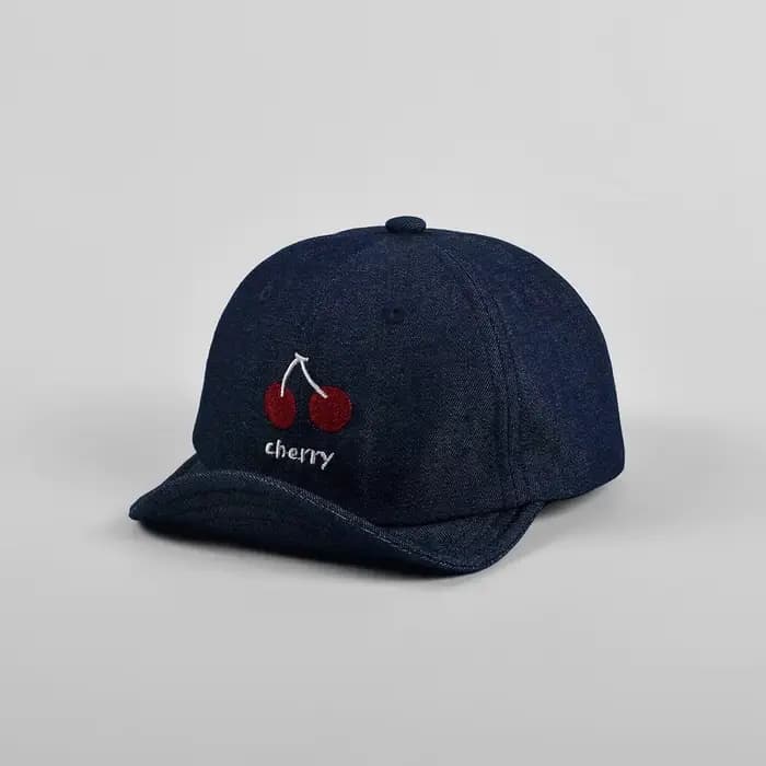 Casquette de baseball souple brodée cerises printemps-été