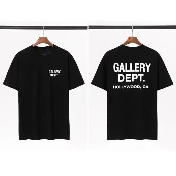 T-shirt GALLERY DEPT pour hommes avec imprimé noir et jaune