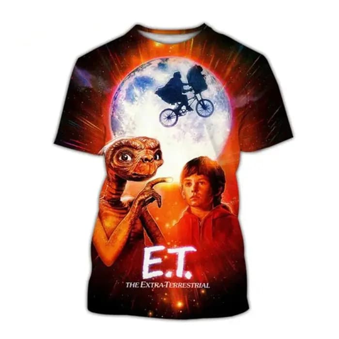 ET Le Extra-Terrestre impression 3D T-Shirts hommes femmes mode Streetwear surdimensionné à manches courtes t-shirt