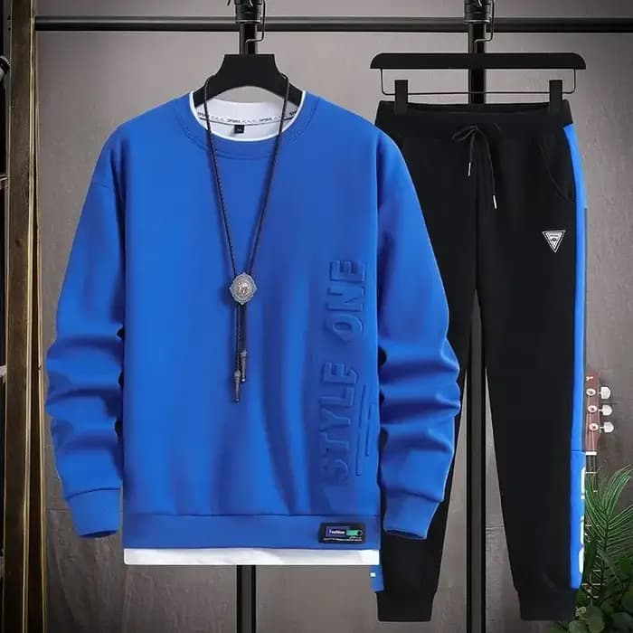 Ensemble t-shirt et pantalon blanc uni pour hommes