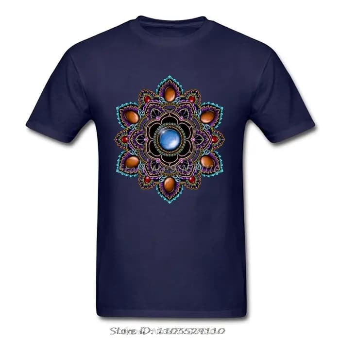 T-shirt Om Mandala avec pierres précieuses pour hommes
