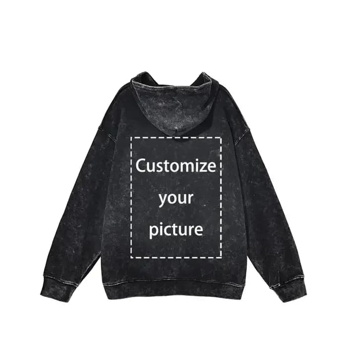 Sweat à capuche vintage en coton lavé pour hommes