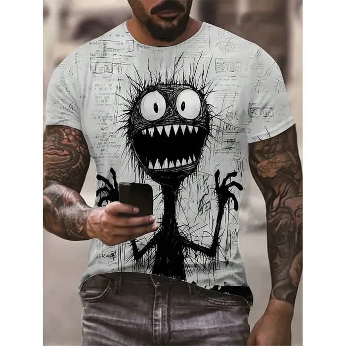Drôle Anime monstre 3D imprimé T-Shirts hommes femmes mode Streetwear surdimensionné à manches court