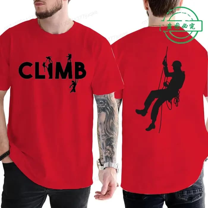 Vintage hommes T-Shirts hauts vêtements escalade Bouldering grimpeur escalade mèmes T-Shirt mâle fem