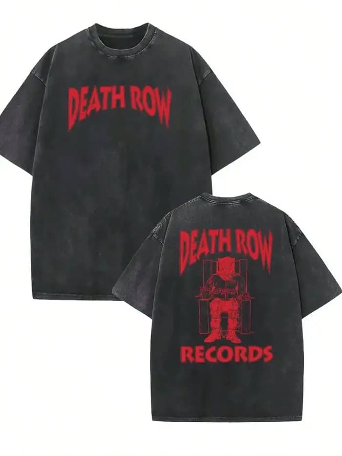 Death Row Records rouge Vintage T-shirt à manches courtes pour hommes femmes été rue hommes T-shirt