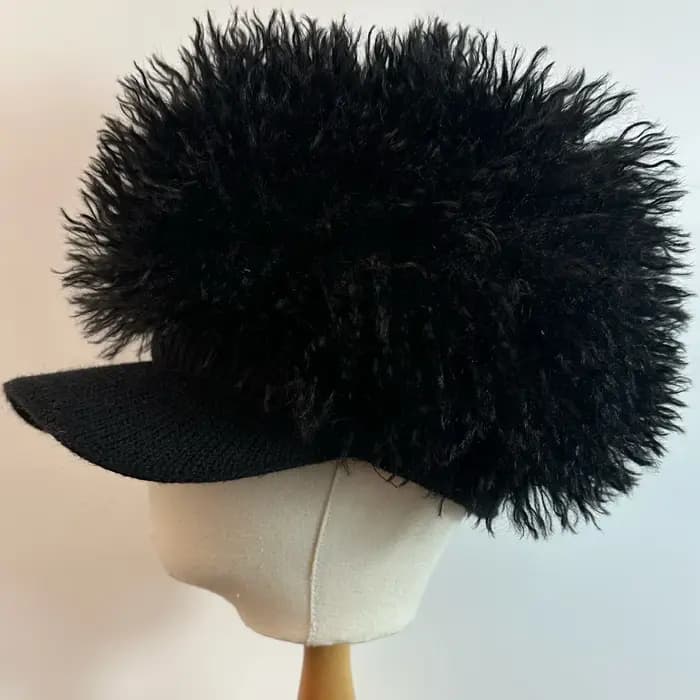 Casquette de Baseball avec perruque bouclée et moelleuse pour femmes et hommes, tricot élastique à L