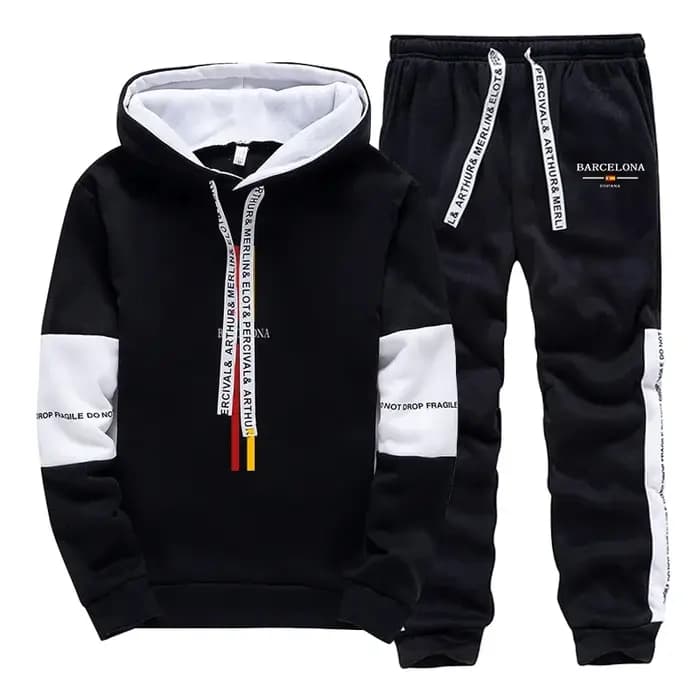 Ensemble de survêtement décontracté pour homme : sweat à capuche et pantalon de jogging polyvalent pour le sport et les activités de plein air