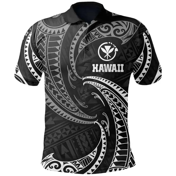Hawaii polynésien Polo Plumeria tatouage Tribal 3D imprimé