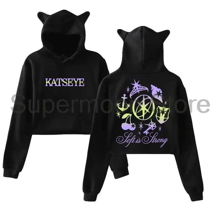 Kpop Katseye doux est fort sweat à capuche 2025 beau Chaos Tour oreilles de chat