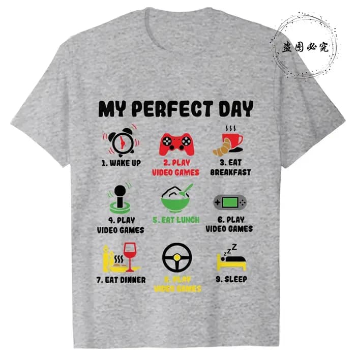 T-shirts pour hommes mon jour parfait Gamer Cool