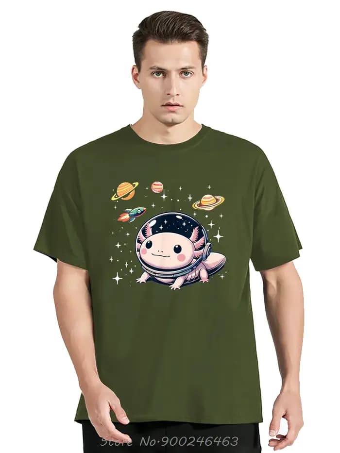 Axolotl Kawaii mignon Axolotls astronaute planètes espace T-Shirt mignon graphique femmes vêtements