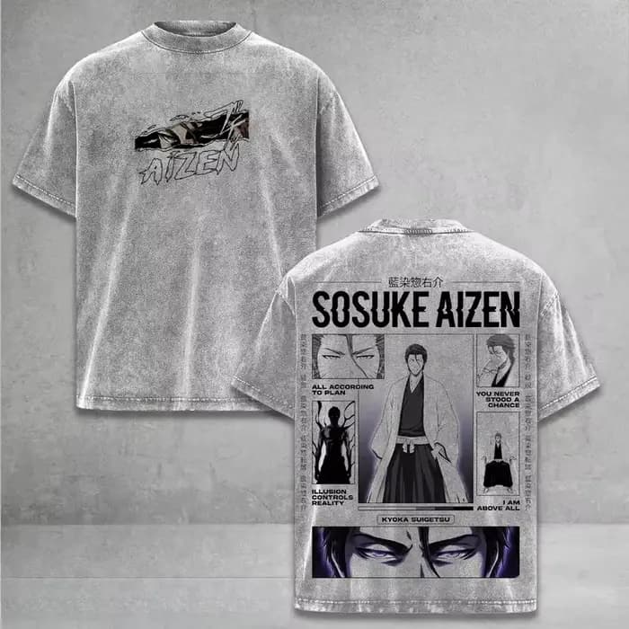 T-shirt Unisexe Aizen Sousuke BLEACH Manga pour Hommes et Femmes
