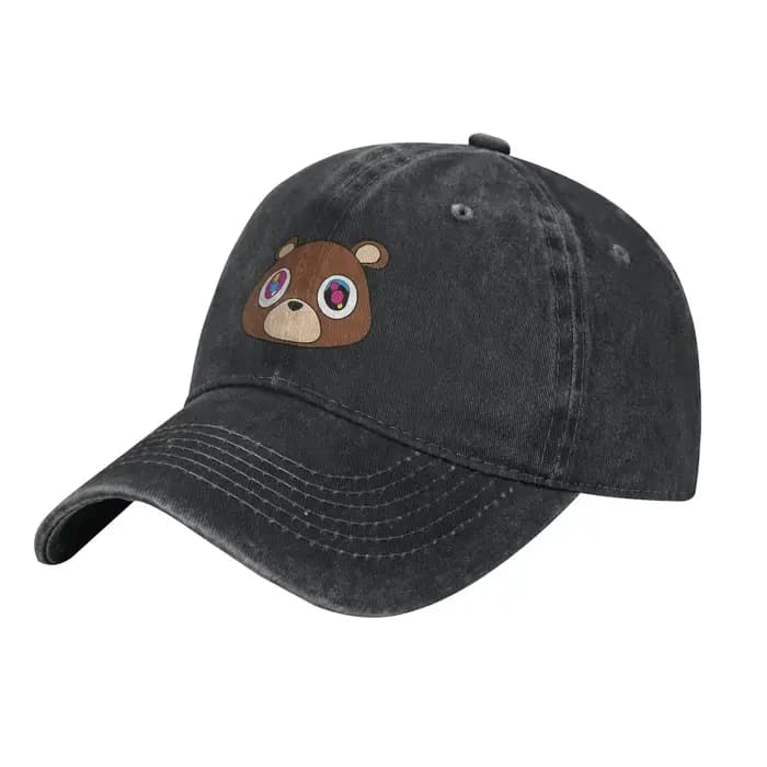 Kanye West Casquette de baseball vintage en denim vieilli Cutie Bear