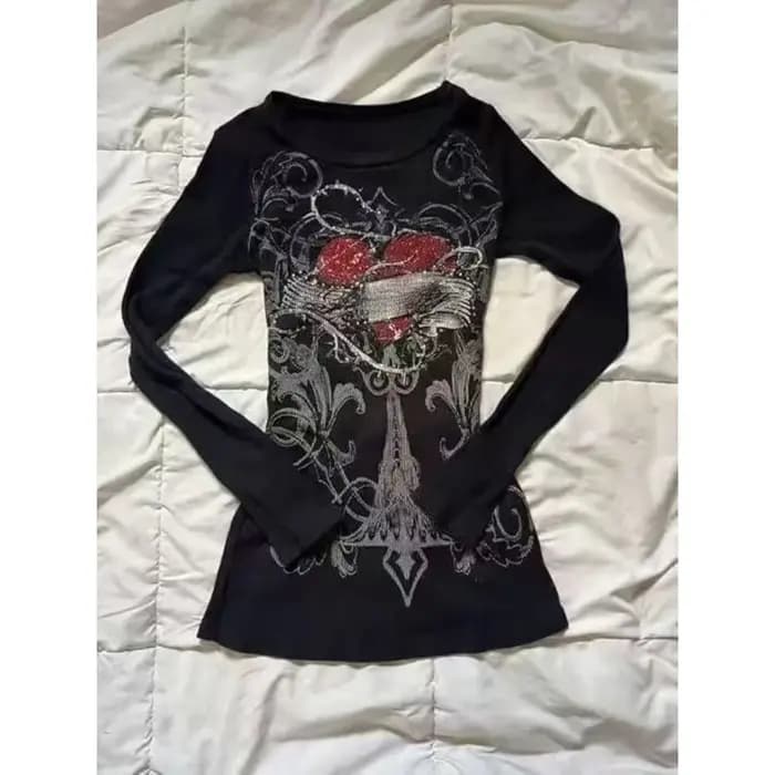 T-shirt vintage punk hip-hop pour femme, streetwear d'automne, sexy, à manches courtes, gothique, cr