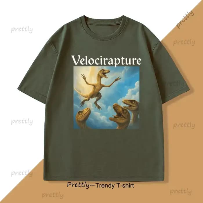 Velocirapture drôle dinosaure graphique T-Shirt hommes femmes Harajuku coton à manches courtes imprimé