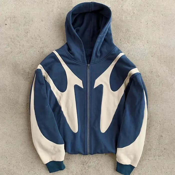 Sweat à Capuche Rétro Bleu pour Homme et Femme