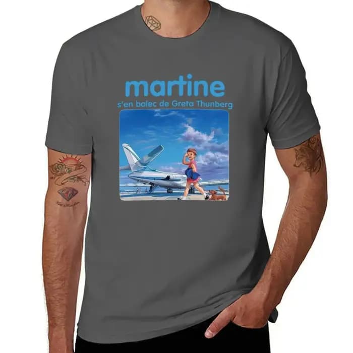 Martine se débarrasse de Greta Thunberg T-shirt graphique pour homme