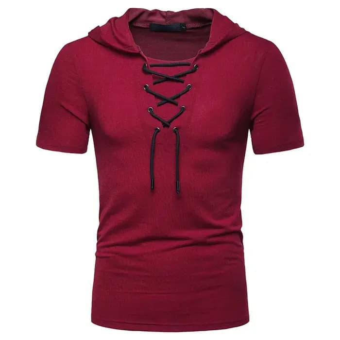 T-shirt à capuche hommes 2025 nouveau manches courtes Streetwear col rond