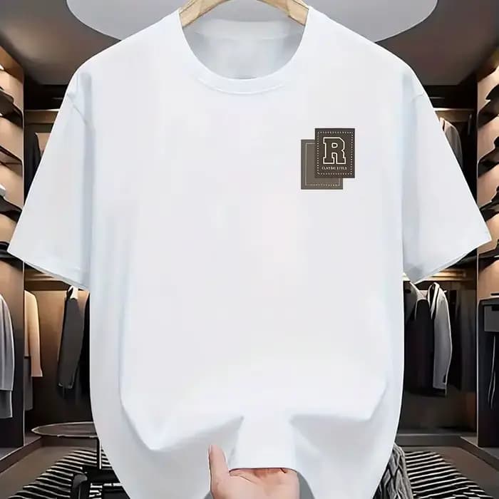 T-shirt à motif - T-shirt décontracté pour homme en coton 100% de haute qualité, imprimé avec un mot