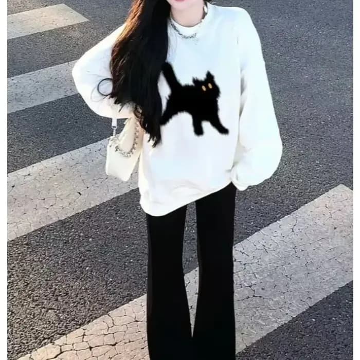 Sweat à capuche à col rond pour femme