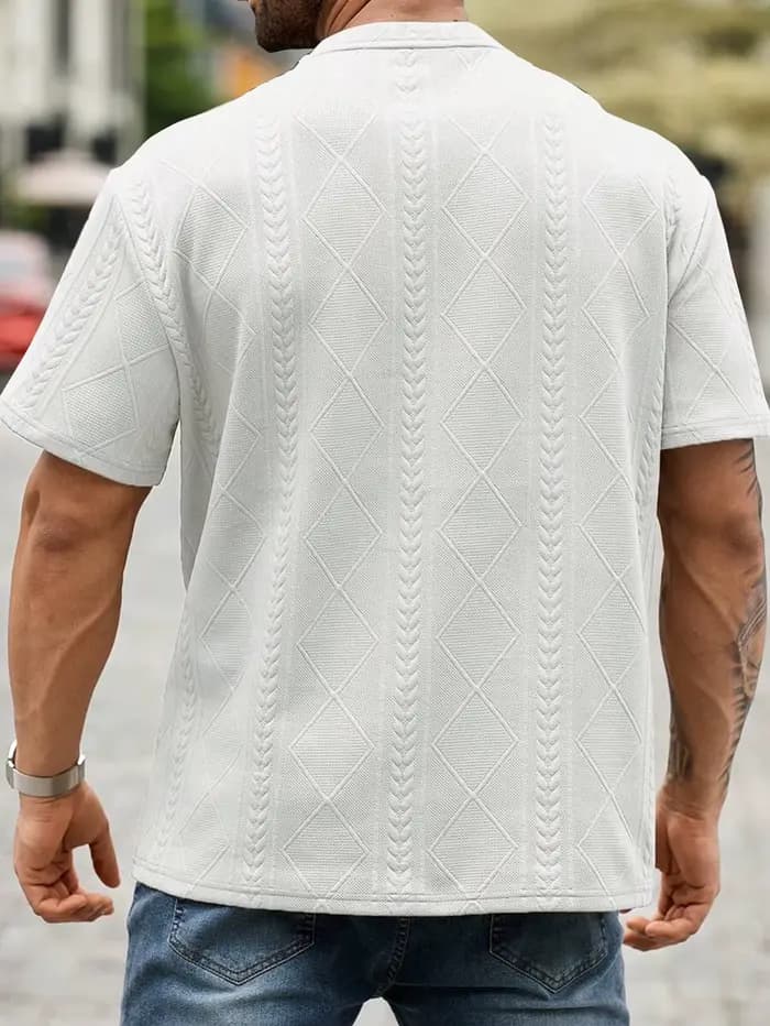 T-shirt jacquard à coupe classique pour homme