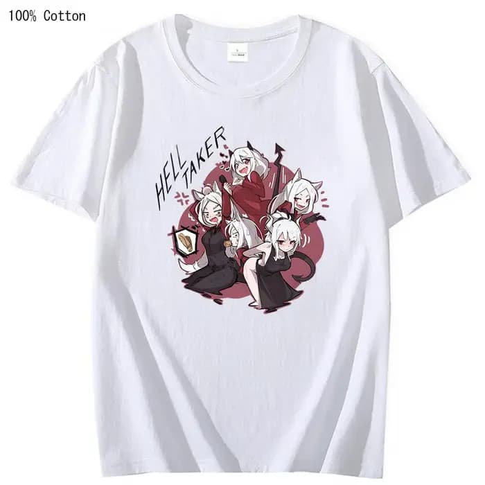Helltaker-T-shirt à Manches Courtes pour Homme et Femme, 100% Coton, Décontracté, Doux, à la Mode, M