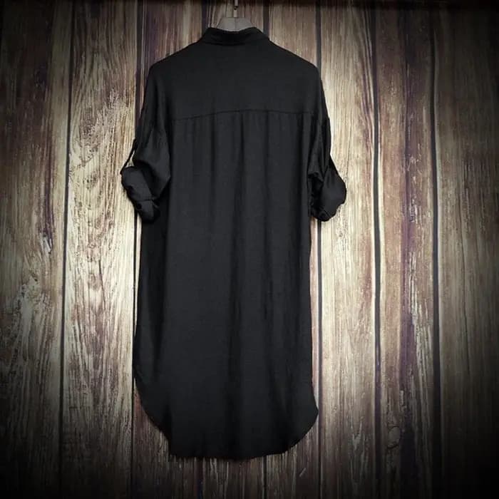 5XL hommes mi-long Couple chemise décontractée Streetwear mode Version coréenne jeunesse Campus à manches longues Cape