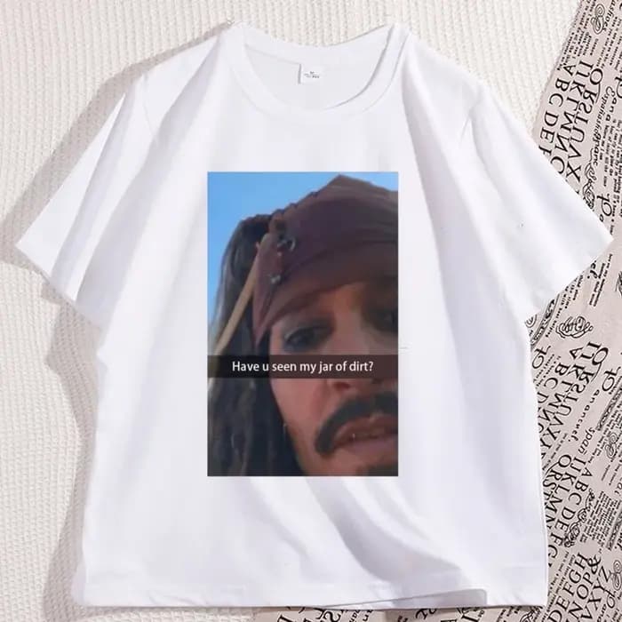 Drôle capitaine Jack Sparrow t-shirt hommes coton à manches courtes graphique t-shirts humoristique col rond respirant hauts amples de haute qualité