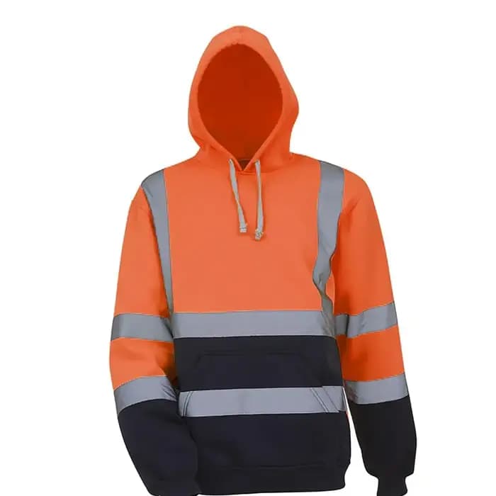Hi Vis – sweat à capuche avec poche pour homme, haut à cordon de serrage, pour travaux de Construction, urgence sur la route