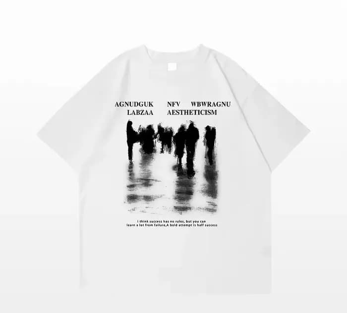 T-shirt à manches courtes ample à col rond imprimé pour homme, style streetwear américain, pour l'ét
