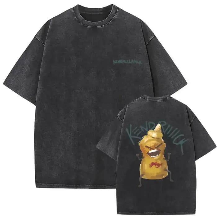Le chanteur de rap Kendrick Lamar n'aime nos T-shirts rétro délavés. T-shirts d'été surdimensionnés