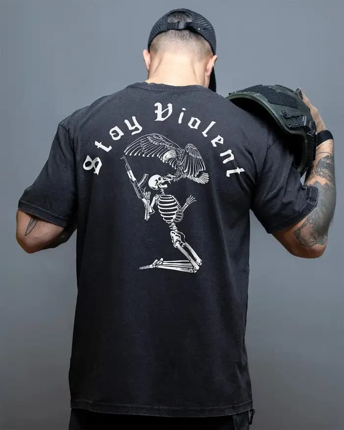T-shirt respirant Stay Violent - Convient pour les vêtements de sport en pur coton