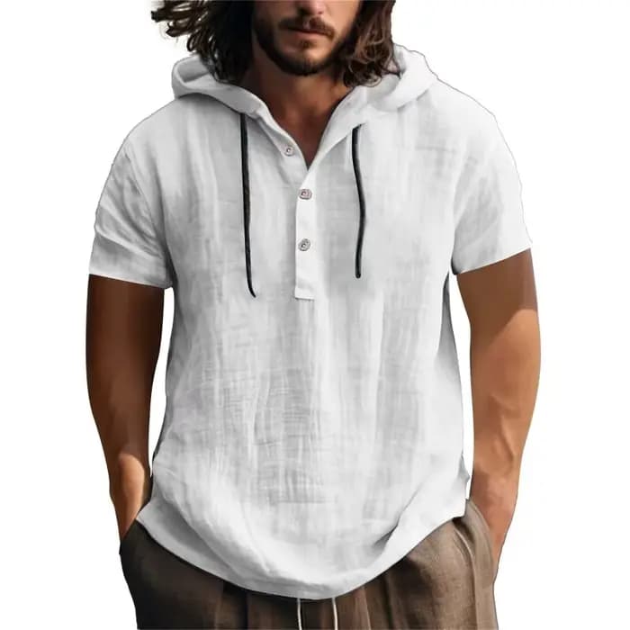 T-shirt à capuche décontracté à manches courtes