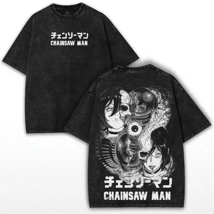 Japon tronçonneuse homme Anime Reze Cool graphique T-shirt Harajuku lavé