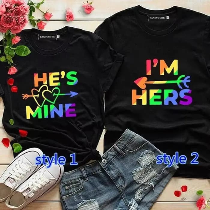 T-shirt à col rond imprimé King Queen pour femmes