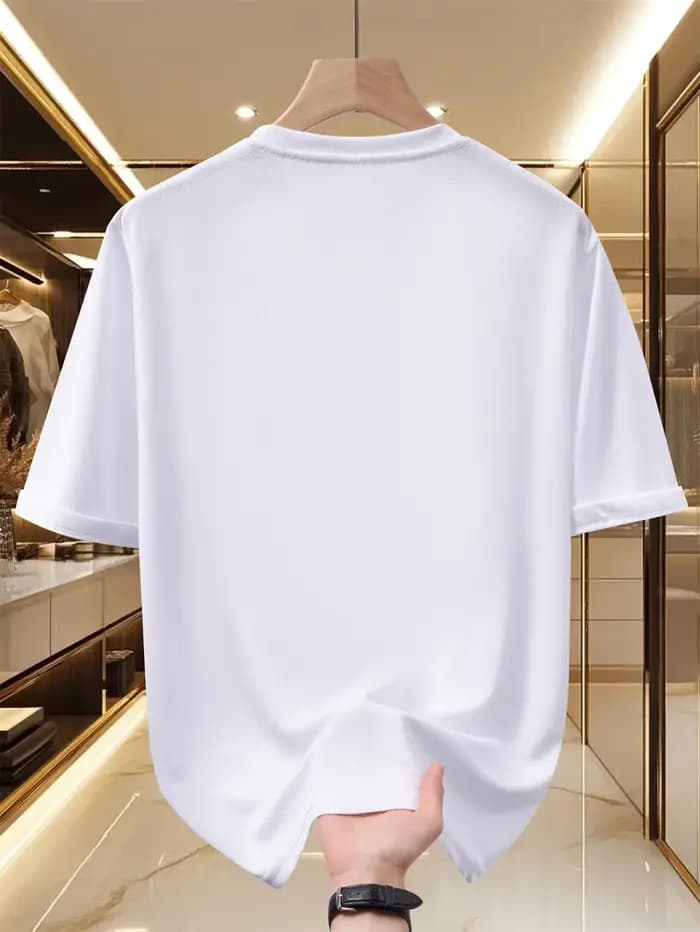 Chemise/t-shirt pour homme bleu foncé avec lettres imprimées
