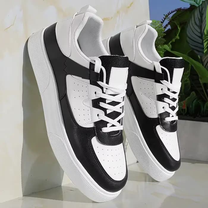 LOEIKAN Baskets décontractées blanches pour hommes | Chaussures de skate légères à tige basse
