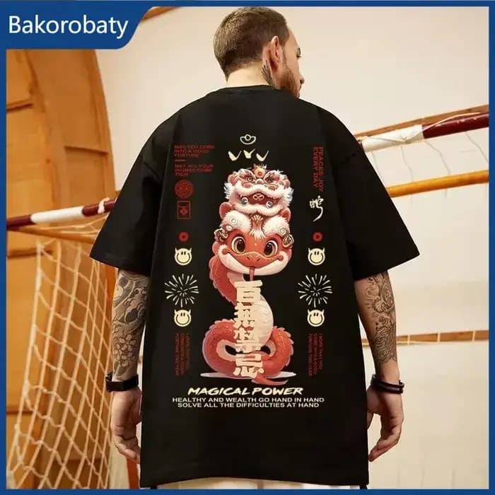 T-shirts imprimés serpent dessin animé Kawaii pour homme