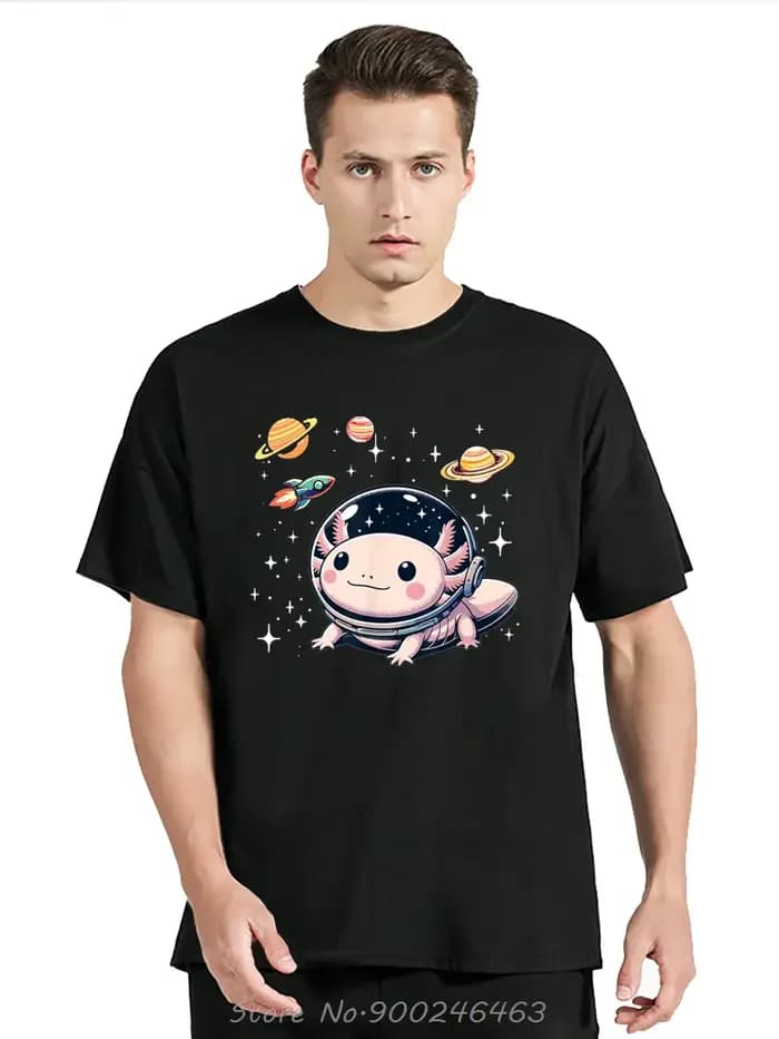 Axolotl Kawaii mignon Axolotls astronaute planètes espace T-Shirt