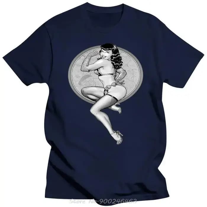 Hommes vêtements Bettie Page Vintageold affiche T-shirt 100% coton